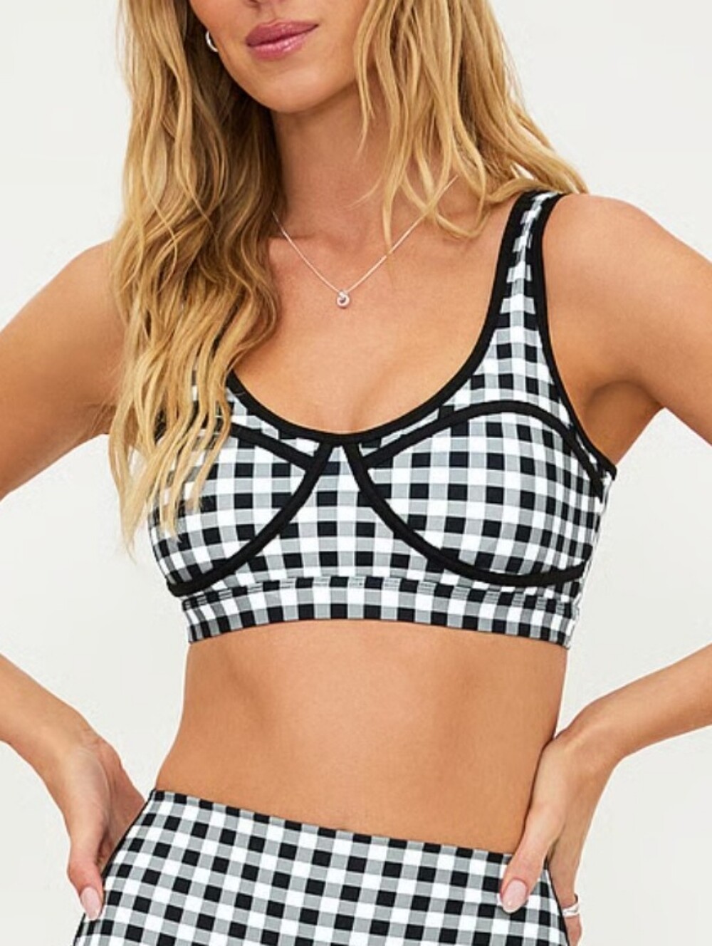 New!Beach Riot Black & White Gingham Bralette